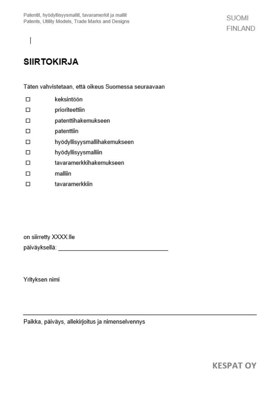 Mikä on siirtokirja?